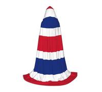 ETASUIOL Cape à capuche imprimée drapeau du Costa Rica pour Halloween, costume de magicien, vampire, faucheuse, style Renaissance