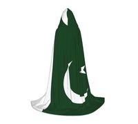 ETASUIOL Cape à capuche imprimée drapeau du Pakistan pour Halloween, costume de magicien, vampire, faucheuse, style Renaissance