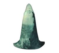ETASUIOL Cape à capuche imprimée inspirée de la sorcière de la mer pour Halloween, costumes de magicien, vampire, faucheuse, style Renaissance