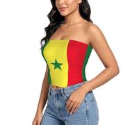 ETASUIOL Chemisier sans bretelles imprimé drapeau de la République arabe syrienne pour femme, Drapeau du Sénégal, XXL