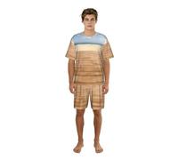 ETASUIOL Ensemble de pyjama classique imprimé Boards On The Beach pour homme, short de pyjama doux pour homme, parfait pour les nuits d'été, Noir , M