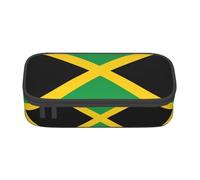 ETASUIOL Grande trousse à crayons avec imprimé drapeau de la Jamaïque - Multifonction - En tissu Oxford, Noir , Taille unique, Étui à clé