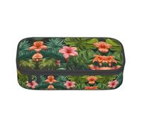 ETASUIOL Hojas Tropicales Y Flores Trousse spéciale grande capacité pouvant contenir stylos, crayons et petits accessoires, Noir , Taille unique, Trousse de maquillage