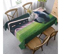 ETASUIOL Nappe de ferme imprimée ballon de football, nappe rectangulaire de fête, tissu peau de pêche doux