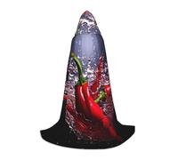 ETASUIOL Paprika Cape à capuche avec imprimé éclaboussures d'eau pour Halloween, costume de magicien, vampire, faucheuse, style Renaissance
