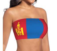 ETASUIOL Soutien-gorge sans bretelles imprimé drapeau mongol pour femme