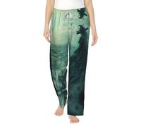 ETASUIOL The Sea Witch Pantalon de pyjama tendance en flanelle pour femme, parfait pour Noël et au quotidien, Noir , XL