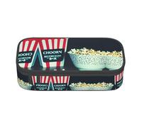 ETASUIOL Trousse à crayons spéciale avec imprimé popcorn et tableau de cinéma, grande capacité, peut contenir stylos, crayons et petits accessoires, Noir , Taille unique, Trousse de maquillage