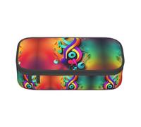 ETASUIOL Trousse spéciale avec impression notes de musique colorées, grande capacité, peut contenir stylos, crayons et petits accessoires, Noir , Taille unique, Trousse de maquillage