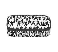 ETASUIOL Trousse spéciale avec impression silhouettes d'arts martiaux, grande capacité, peut contenir stylos, crayons et petits accessoires, Noir , Taille unique, Trousse de maquillage