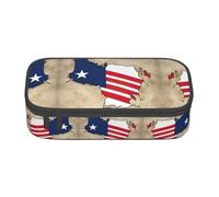 ETASUIOL Trousse spéciale avec imprimé carte du drapeau libérien abstrait, grande capacité, peut contenir stylos, crayons et petits accessoires, Noir , Taille unique, Trousse de maquillage