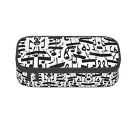 ETASUIOL Trousse spéciale noire avec impression notes de musique, grande capacité, peut contenir stylos, crayons et petits accessoires, Noir , Taille unique, Trousse de maquillage