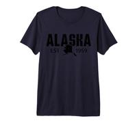État de l'Alaska Est 1959 Retro Vintage Alaska T-Shirt Haut de Gamme