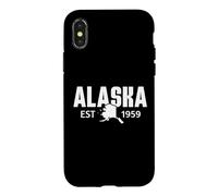 État de l'Alaska Est 1959 Retro Vintage État de l'Alaska Coque pour iPhone X/XS