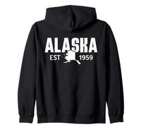 État de l'Alaska Est 1959 Retro Vintage État de l'Alaska Sweat à Capuche