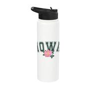 État de l'Iowa Flower Stainless Steel Insulated Water Bottle