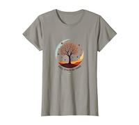 État d'esprit d'automne Arbre Paysage Art T-Shirt, Femme, Ardoise, XL