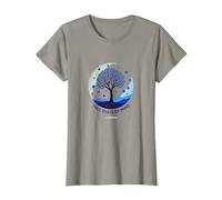 État d'esprit d'automne Arbre Paysage Art T-Shirt, Femme, Ardoise, XS