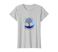 État d'esprit d'automne Arbre Paysage Art T-Shirt, Femme, Argent, M