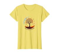 État d'esprit d'automne Arbre Paysage Art T-Shirt, Femme, Citron, XL