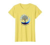 État d'esprit d'automne Arbre Paysage Art T-Shirt, Femme, Citron, XS