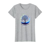 État d'esprit d'automne Arbre Paysage Art T-Shirt, Femme, Gris Chiné, XL