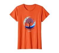 État d'esprit d'automne Arbre Paysage Art T-Shirt, Femme, Orange, 3XL