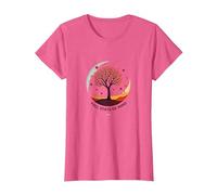 État d'esprit d'automne Arbre Paysage Art T-Shirt, Femme, Rose chiné, XL