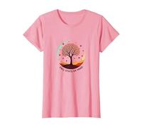 État d'esprit d'automne Arbre Paysage Art T-Shirt, Femme, Rose, XXL