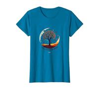 État d'esprit d'automne Arbre Paysage Art T-Shirt, Femme, Saphir, 3XL