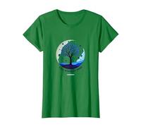 État d'esprit d'automne Arbre Paysage Art T-Shirt, Femme, Vert Kelly, XXL