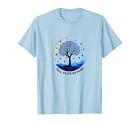 État d'esprit d'automne Arbre Paysage Art T-Shirt, Homme, Bleu Céleste, M