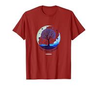 État d'esprit d'automne Arbre Paysage Art T-Shirt, Homme, Canneberge, M