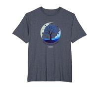 État d'esprit d'automne Arbre Paysage Art T-Shirt, Homme Grandes Tailles, Bleu Chiné, 2X Tall
