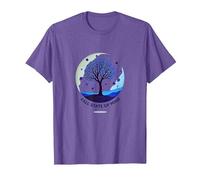 État d'esprit d'automne Arbre Paysage Art T-Shirt, Homme, Violet chiné, L