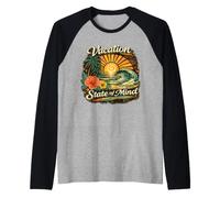État d'esprit des Vacances : Plage Tropicale rétro Amusante Manche Raglan
