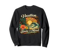 État d'esprit des Vacances : Plage Tropicale rétro Amusante Sweatshirt