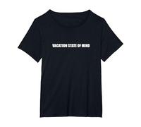 État d'esprit des Vacances T-Shirt, Femme Grandes Tailles, Noir, 1X