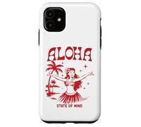 État d'esprit rétro d'Aloha Hula Girl, île hawaïenne Vintage Coque pour iPhone 11