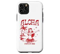 État d'esprit rétro d'Aloha Hula Girl, île hawaïenne Vintage Coque pour iPhone 11 Pro