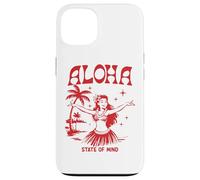 État d'esprit rétro d'Aloha Hula Girl, île hawaïenne Vintage Coque pour iPhone 13