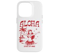 État d'esprit rétro d'Aloha Hula Girl, île hawaïenne Vintage Coque pour iPhone 14 Pro