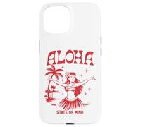 État d'esprit rétro d'Aloha Hula Girl, île hawaïenne Vintage Coque pour iPhone 15