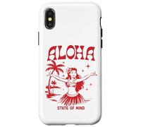 État d'esprit rétro d'Aloha Hula Girl, île hawaïenne Vintage Coque pour iPhone X/XS