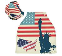 État Du Drapeau Des États-Unis Housse de Canopée pour Poussette,Siège de Voiture pour Bébé Dais Siège Auto Couverture D'Allaitement Pare-Soleil Respirant Extensible pour Bébé
