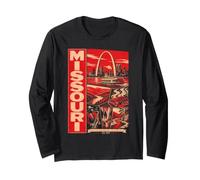État du Missouri 1821 Arch Riverboat BBQ Jazz Manche Longue