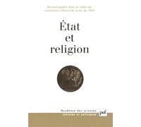 État et religion - André Damien - Puf - broché - Etude