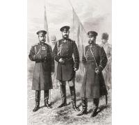 État-major général de l'armée du Caucase de gauche à droite - Prince Dmitry Ivanovich Svyatopolk-Mirsky 1825 1899. Politicien général de l'armée impériale russe et membre de la famille princière