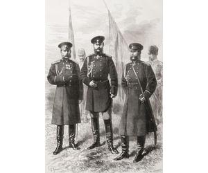 État-major général de l'armée du Caucase de gauche à droite - Prince Dmitry Ivanovich Svyatopolk-Mirsky 1825 1899. Politicien général de l'armée impériale russe et membre de la famille princière