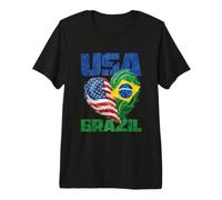 États-Unis Brésil T-Shirt Haut de Gamme